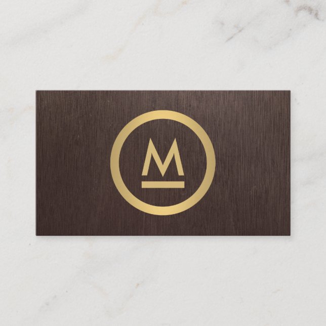 Große erste moderne Monogramm in Imitaten Gold auf Visitenkarte (Vorderseite)