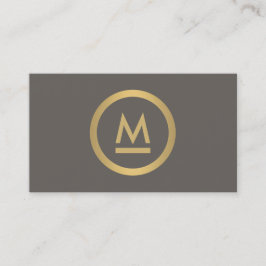 Große erste moderne Monogramm in Imitaten Gold auf Visitenkarte