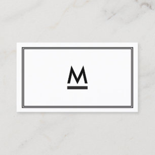 Große erste moderne Monogramm in Schwarz und Weiß Visitenkarte