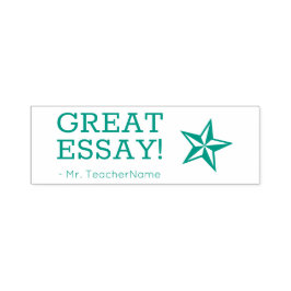 "GROSSE ESSAY!" Feedback von Educator Rubber Brief Permastempel