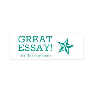 "GROSSE ESSAY!" Feedback von Educator Rubber Brief Permastempel