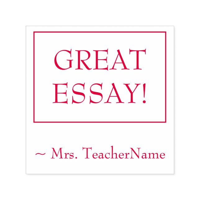 "GROSSE ESSAY!" Trainer-Feedback-Gummi-Briefmarke Permastempel (Design)