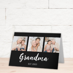 Große etablierte moderne Schrift 3 Foto Schwarz Karte