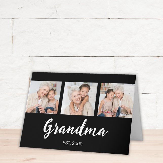 Große etablierte moderne Schrift 3 Foto Schwarz Karte (Von Creator hochgeladen)