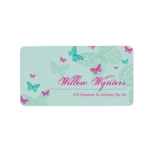 GROSSE ETIKETT SIEGEL:: Schmetterlinge 5 Adressaufkleber