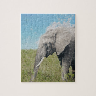 Große Exotic Graue Elefantenwanderung Puzzle