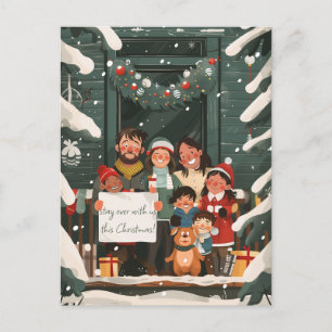 Große Familie zu Weihnachten Postkarte