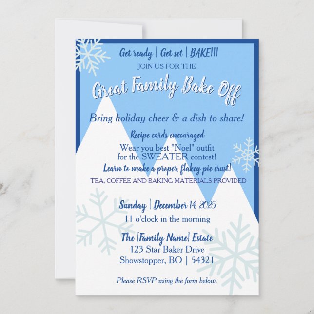 Große Familien-Backwettbewerb-Einladung Einladung (Vorderseite)