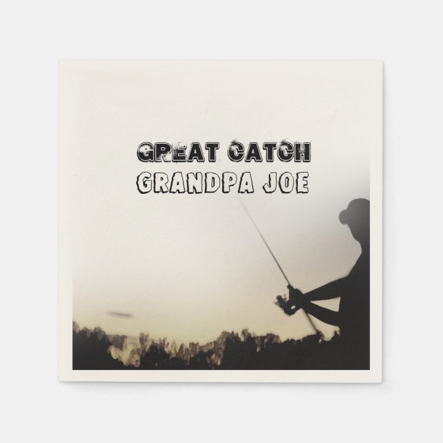 Große Fänge - Künstlerische Fischer Fischerei Pers Serviette (Vorderseite)