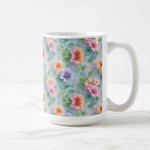 Große farbenfrohe Papierblumen Kaffeetasse