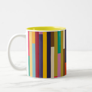 Große farbenfrohe Streifen Zweifarbige Tasse