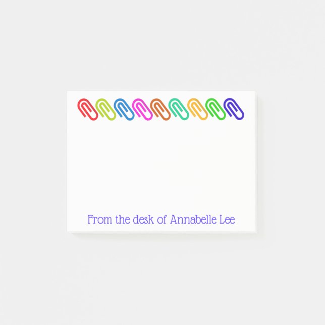 Große farbige Paperclips - personalisieren Post-it Klebezettel (Vorderseite)