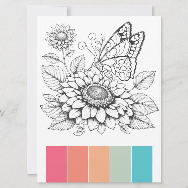 Große Farbkarten für Schmetterlinge Kunsttherapie  Einladung (Vorderseite)