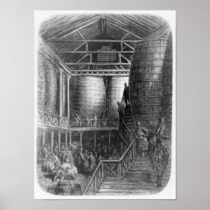 Große Fässer in einer Brauerei Poster