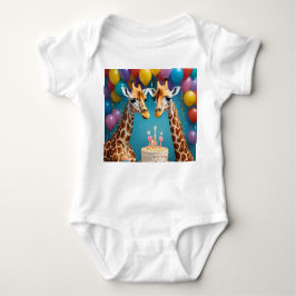 **"Große Feiern: Geburtstagsbash einer Giraffe"** Baby Strampler