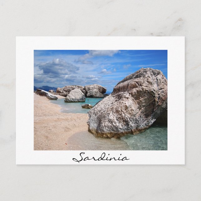 Große Felsen am Strand von Cala Mariolu in Sardini Postkarte (Vorderseite)