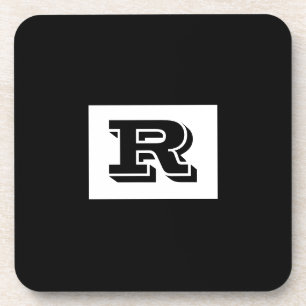 Große, fett ausgekleidete schwarze Monogramm, schw Getränkeuntersetzer