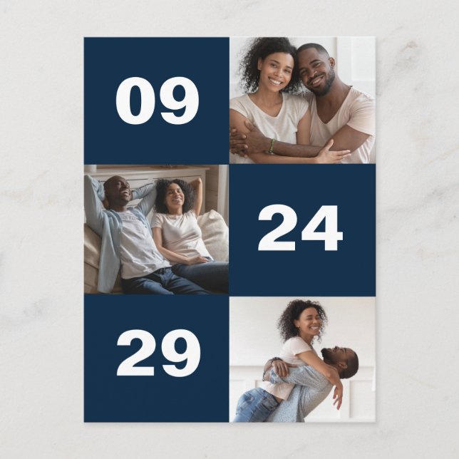 Große, fette Foto Hochzeit Ankündigungspostkarte (Vorderseite)