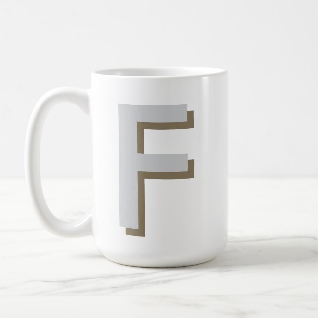 Große, fette Monogramm-Initial Kaffeetasse (Links)