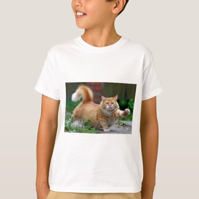 Große fette orange Katze T-Shirt (Vorderseite)