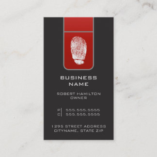 Große Fingerabdruck-Red & Grau Tech Business Card Visitenkarte