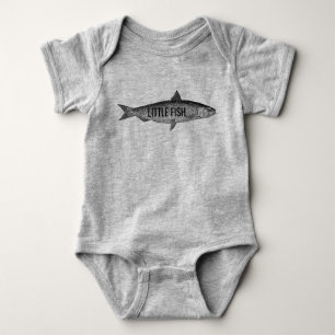 Große Fisch-kleine Fisch-Vater-Sohn-Vati-Geschenke Baby Strampler