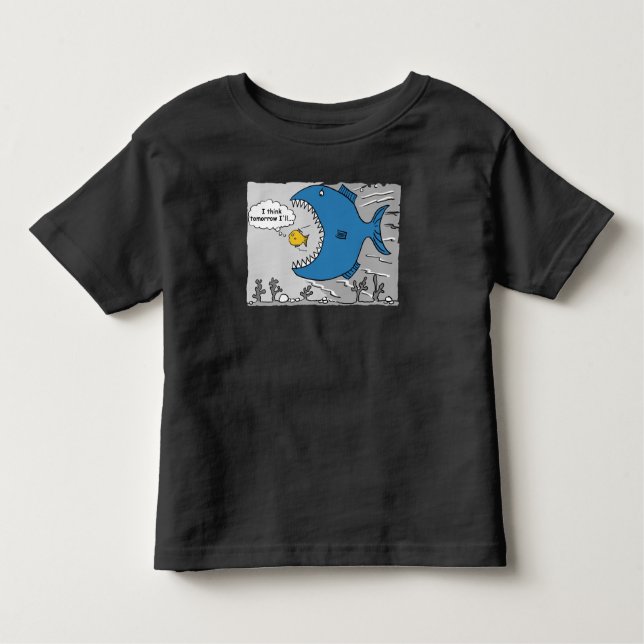 Große Fische, die kurz davor sind, einen kleineren Kleinkind T-shirt (Vorderseite)