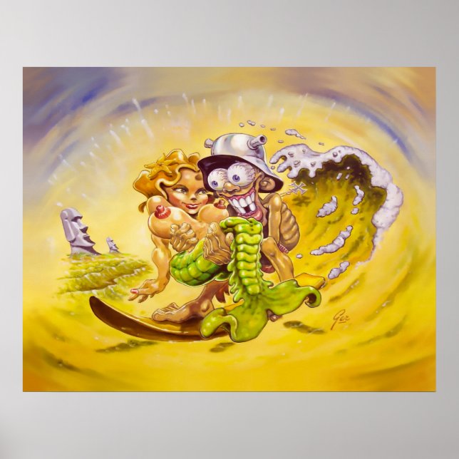 Große Fische für Tiki Surfer Poster (Vorne)