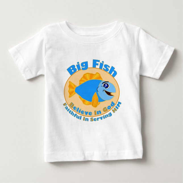Große Fische glauben an Gott Baby T-shirt (Vorderseite)