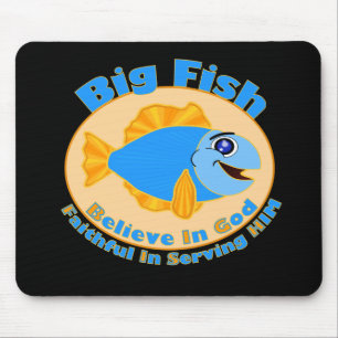 Große Fische glauben an Gott Mousepad