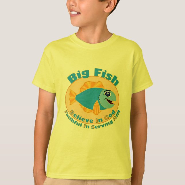 Große Fische glauben an Gott T-Shirt (Vorderseite)