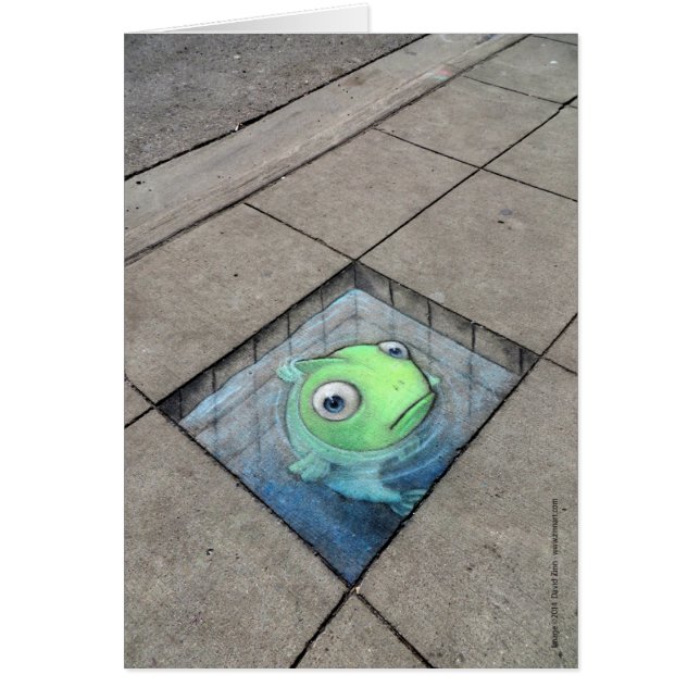 große Fische, kleine Bürgersteigskarte (Vorne)