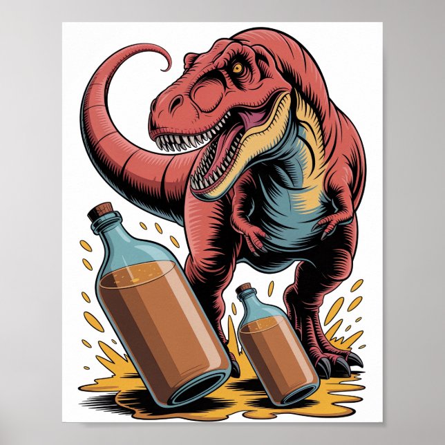 Große Flaschen durchbrechen Poster (Vorne)