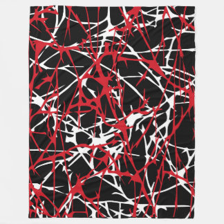 Große Fleece Blanke, modern, abstrakt, rot, schwar