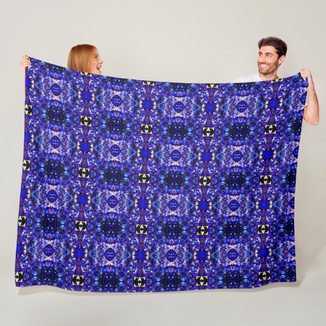 Große Fleece Blanket Blau/Lila Kristalle (Beispiel)
