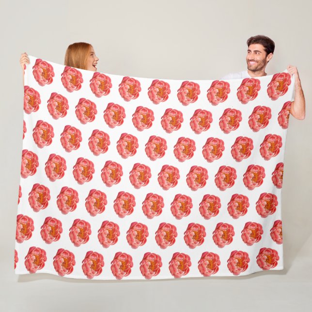 Große Fleece Blanket Coral Peonies (Beispiel)