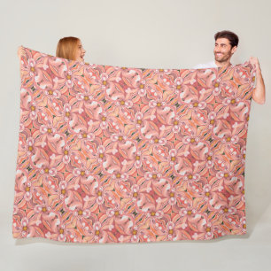 Große Fleece Blanket Peach Dahlia