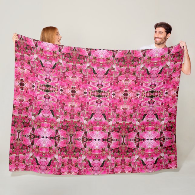 Große Fleece Blanket Rosa Blätter (Beispiel)