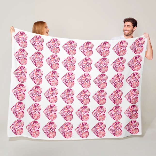 Große Fleece-Decke - Herz-Design Fleecedecke (Beispiel)