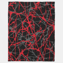 Große Fleece-Decke, modern, abstrakt, rot, schwarz