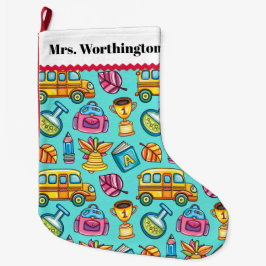 Große Fleece Lehrerin Weihnachten Strumpf Großer Weihnachtsstrumpf