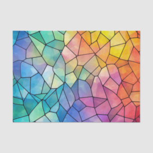 Große Fliesen Rainbow Glass Decoupage Seidenpapier
