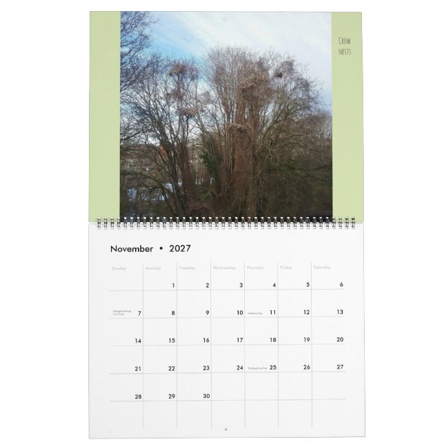 Große Flora und Fauna "Downyland" Nachbarschaft Kalender (Nov 2027)