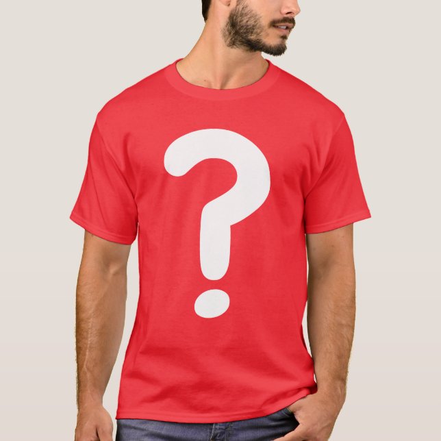 Große Frage Mark Guess Wer Shirt Kostüme spielen (Vorderseite)
