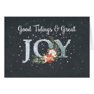 Große Freude Weihnachten Poinsettia und Schnee auf