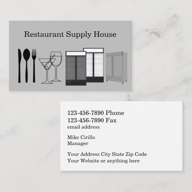 Grosse Gastronomie Business Cards Visitenkarte (Vorne/Hinten)