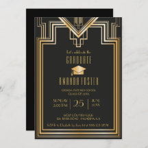 Große Gatsby inspirierte Abschluss Party-Karte