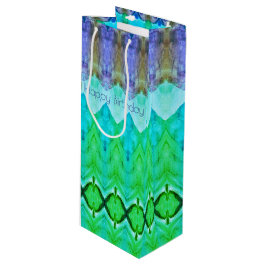 Große Geburtstagsgeschenktasche in Lila und Blues Geschenktüte Für Weinflaschen