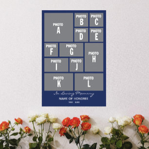 Große Gedenk-Fotocollage mit Ihren Fotos Poster
