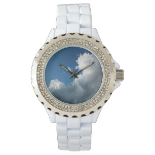 Große, gekrümmte Wolke Armbanduhr